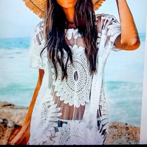 White Sunflower Cover Up